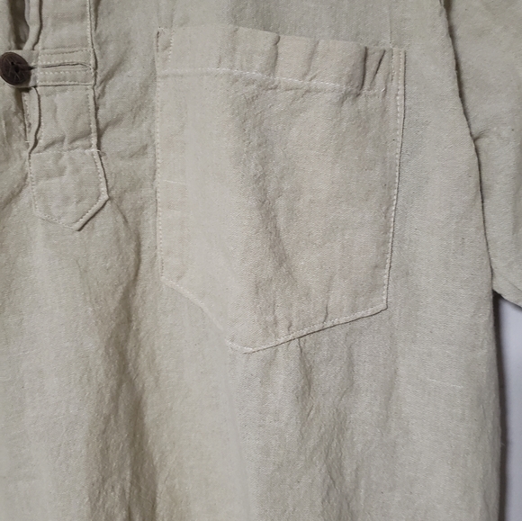 Ark Imports Men's khaki shirt. 100% cotton. Made in Nepal - Picture 5 of 6